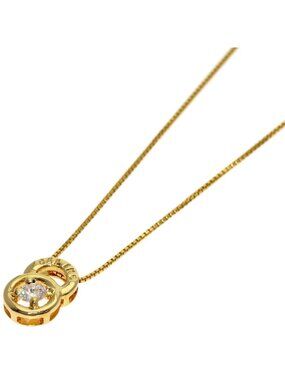 Celine Double Circle Diamond Necklace 18K Yellow Gold